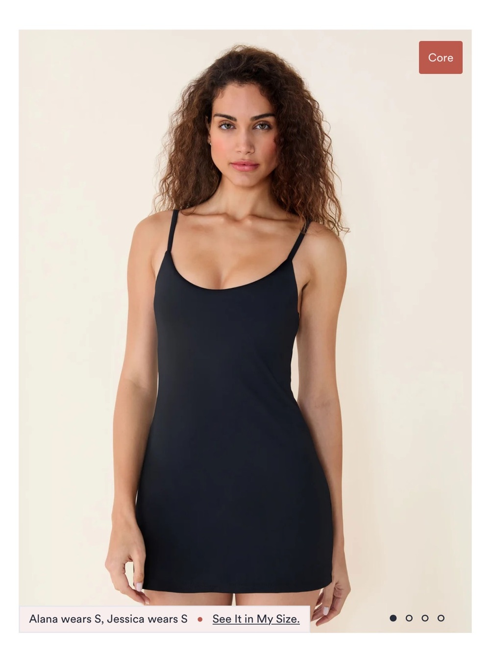 Andie Black Slip Chemise with Double Straps